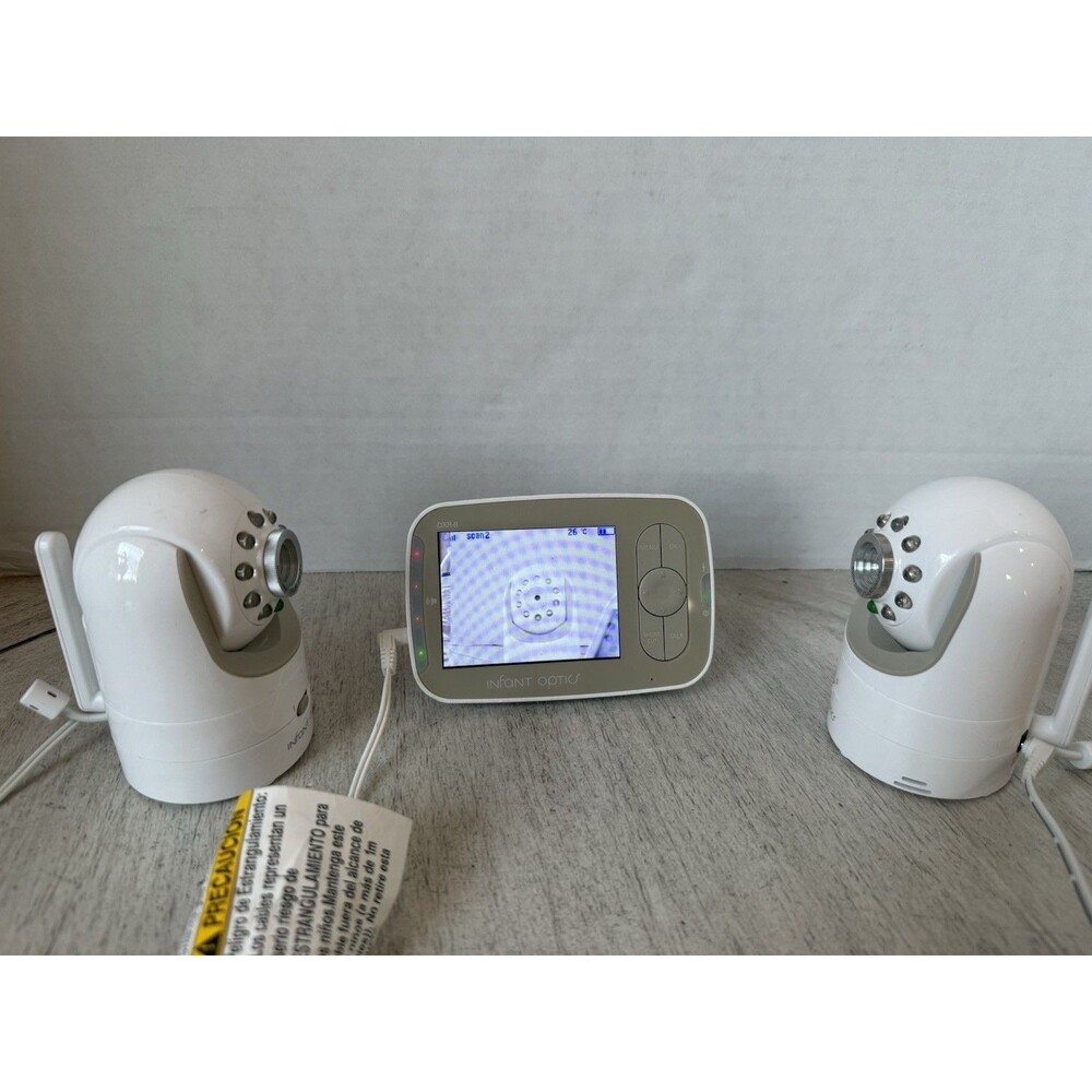 Infant Optics DXR-8 Video Baby Monitor, 2 Cameras Parent Unit, 3 AC Cords Tested